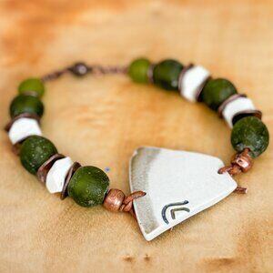 Reclaimed Pottery & Recycled Glass Boho Jewelry